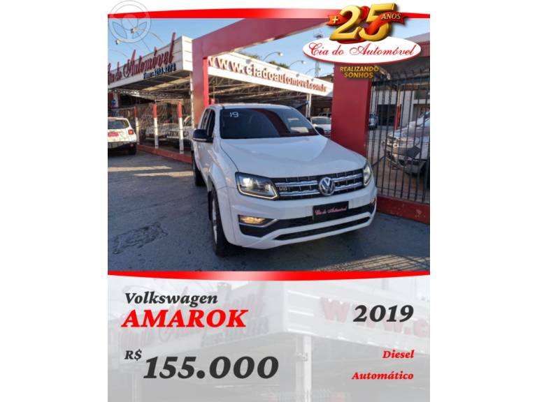 VOLKSWAGEN - AMAROK 3.0 V6 TDI HIGHLINE CD DIESEL 4MOTION AUTOMÁTICO - 2019/2019 - BRANCA - R$ 155.000,00